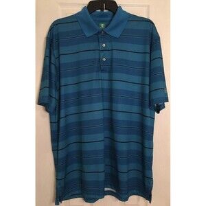 Mens Pro Tour Short Sleeve Golf Polo Teal With Black Stripe XL Air Play